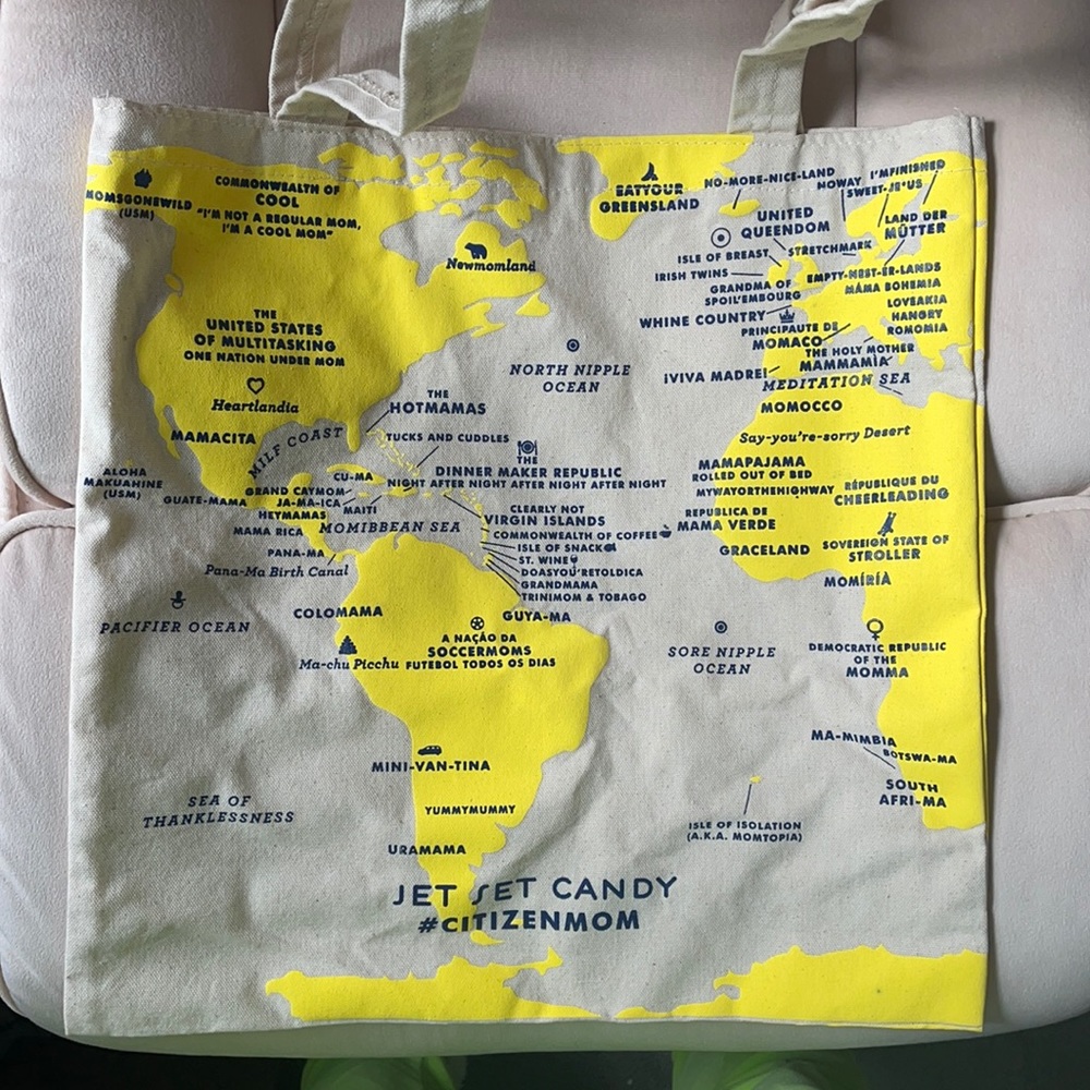 Mother theme canvas travel-inspired tote